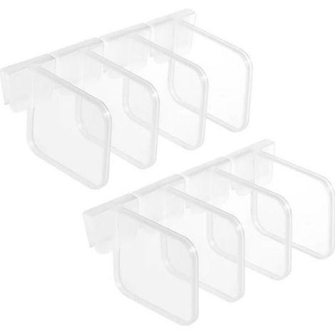 Separateur Refrigerateur - Plastique Reglable 7,7 x 5,5 cm - Pour Grilles de Refrigerateur Tiroirs Armoires Bureau Cuisine Salle de Bain - 8 Unites (1/5)
