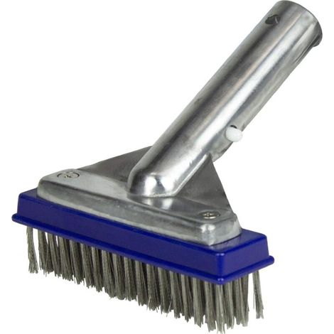 Brosse à algues pour piscine à poils en acier inoxydable, dos en aluminium de 5 pouces, série classique (1/5)
