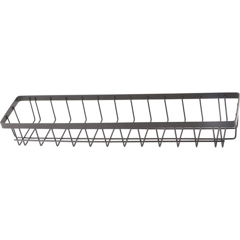 Nagelfreies Ablagefach für den Kühlschrank, seitliches Ablagefach, seitliche Wandhaken aus Edelstahl, Küchenutensilienregal, Lebensmittelregal, doppellagig, schwarz, Ausführung A. (1/5)