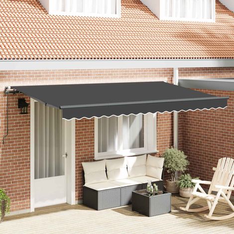 Einziehbare Markise Anthrazit 400 x 200 cm Stoff
