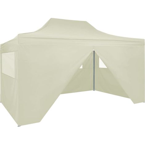 Tente de réception pliable Style Moderne - Tonnelle Barnum - Pavillon de Jardin - avec 4 parois 3x4 m Acier Crème Chic-643259 (1/5)
