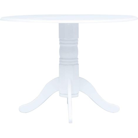 Table à manger Scandinave - Table de salle à manger Blanc 106 cm Bois d'hévéa massif BV667709 - BonneVie (1/4)