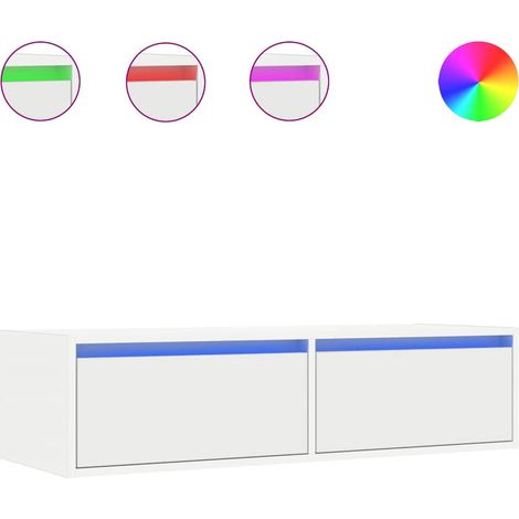 Maison Exclusive - TV-Schrank mit LED-Leuchten Weiß 100x35,5x25 c