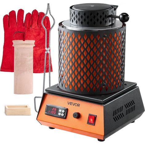 Fonte et Affinage de Métaux Four Électrique 1350 W Creuset Céramique 3 kg 1150°C pour Atelier (1/5)