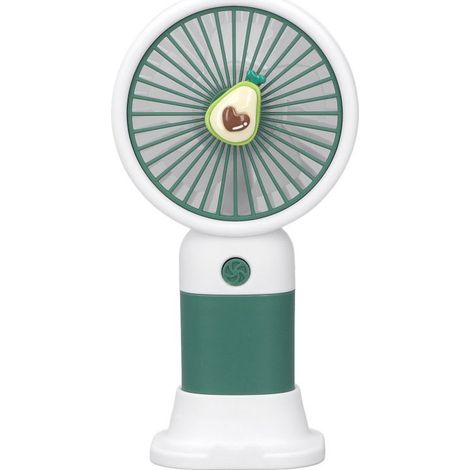 Tragbarer Taschenventilator, kleines Modell, Fruchtmuster, USB-aufladbar, ideal für Reisen und unterwegs. Farbe: Avocadogrün. (1/5)