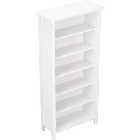 Bibliothèque miniature à l'échelle 1:12 pour maison de poupée, mobilier de décoration blanc (1/5)