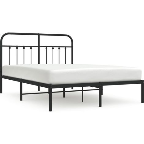 Maison Exclusive - Cadre de lit métal sans matelas avec tête de lit noir 140x190cm