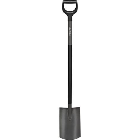 Fiskars Vanga Quadra, Vanga per Terreni Morbidi e Poco Sassosi, Lunghezza: 125 cm, Acciaio al Boro di Ottima Qualità, Grigio/Nero, Ergonomic, 1070640 (1/5)
