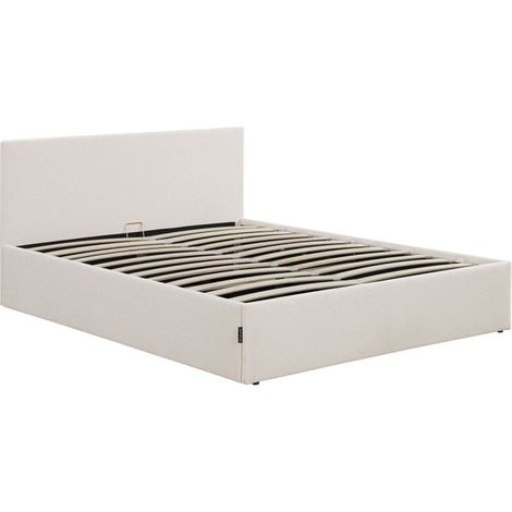 Lit Adulte Coffre Velours "Bonito" 140x190cm Beige (1/5)