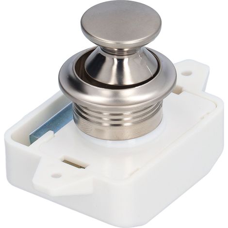 Verrou à bouton poussoir pour porte d'armoire, loquet universel pour bateau, camping-car, caravane et fourgon. (1/5)