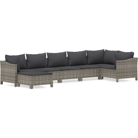 Maison Exclusive - Set de muebles de jardín 7 pzas y cojines ratá (1/5)