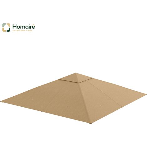 HOMAIRE Pavillondach Ersatzdach Beige 2,98x2,95m Polyester Sonnenschutz wetterfest UV-beständig