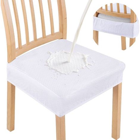 Set moderno di 4 coprisedie jacquard per sala da pranzo, con elastico in vita e sfoderabili, riduce macchie, graffi e schizzi. (1/5)