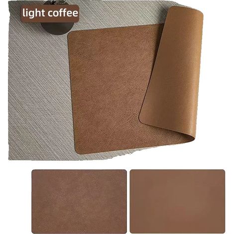 Sets de table, Imperméables, Résistants à la chaleur, Café léger, 4pcs 44.5x30CM (1/2)