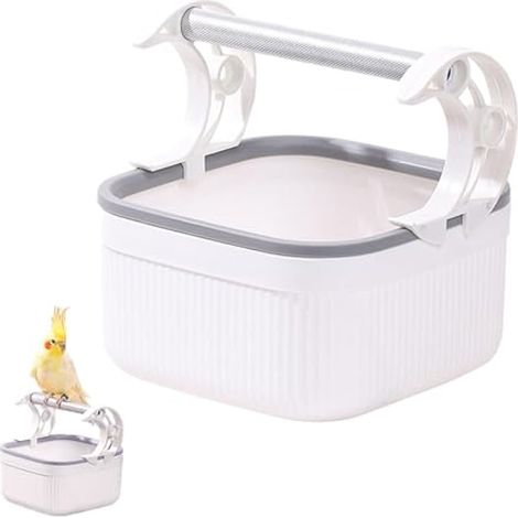 Support de toilettes pour oiseaux avec seau, robuste et résistant à la mastication, perchoir d'apprentissage de la propreté pour perroquets, perruches, table portable et pose au sol, design facile à (1/5)