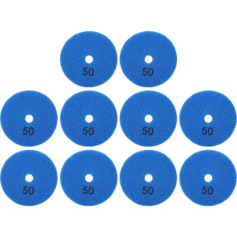 Tamponi abrasivi, 10 pezzi, dischi abrasivi da 7,6 cm (3 pollici), tamponi per lucidatura, tamponi diamantati per lucidatura di pietra, cemento e marmo, grana 50. (1/4)