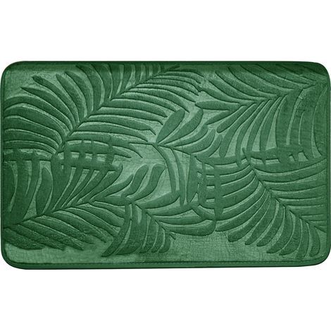 Tapis d'entrée imperméable pour intérieur et extérieur, ultra doux, résistant, absorbant l'humidité, antidérapant, facile à nettoyer, 40 x 60 cm, vert (1/5)