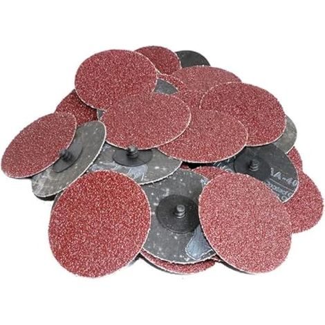 Lot de 25 disques abrasifs à changement rapide de 75 mm, grain 36, disque de ponçage pour finition de surface, polissage, décapage de la rouille