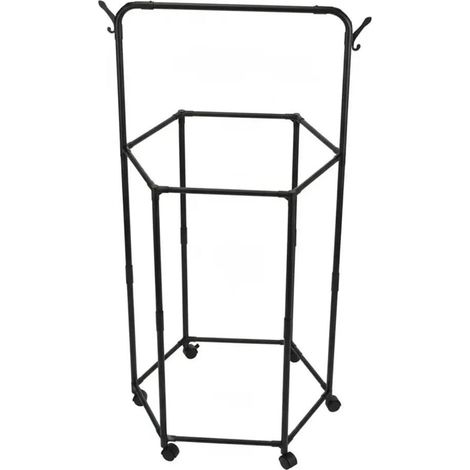 TrAdE Shop Traesio - Appendiabiti Stendibiancheria Esagonale Multifunzione Girevole Con Asta Ganci Ruote 69726 - (1/5)