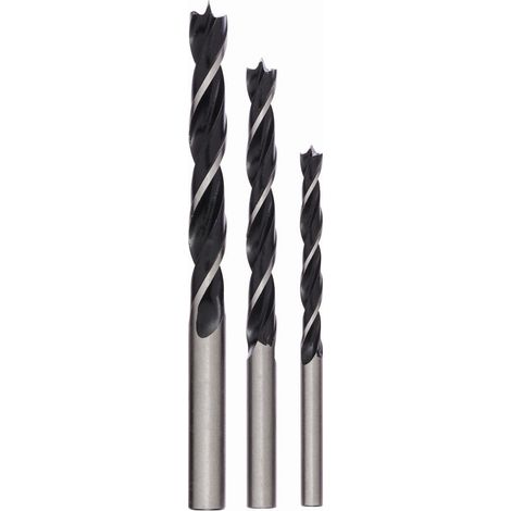 Bosch Accessories 2609255308 Jeu de forets pour le bois 3 pièces 6 mm, 8 mm, 10 mm tige cylindrique (1/2)
