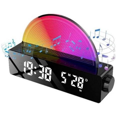 Réveil lumineux générique avec simulation de lever de soleil, réveil lumineux avec veilleuse intégrée, réveil multicolore pour gros dormeurs, réveil intelligent, machine à sons pour la chambre (1/4)