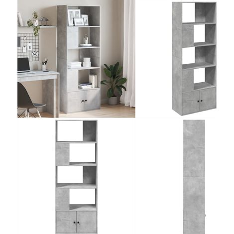 Bücherregal Betongrau 70x36x189 cm Holzwerkstoff - BucheRegal - Holzmöbel - Bücherständer - Aufbewahrung - Wohnen - Home & Living (1/5)