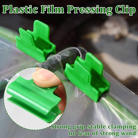 Packung mit 50 Clips für Gewächshäuser – 16 mm – Grün – Clips für Kunststofffolie