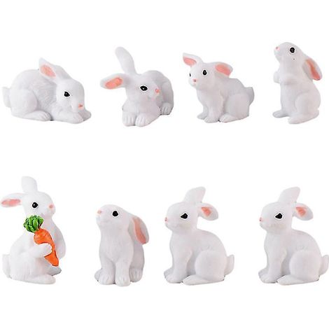8 lapins en résine (1/3)