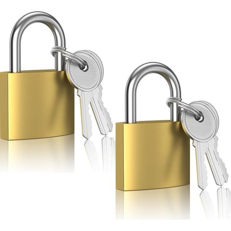 Cadenas - 30 mm - En Laiton - Étanche - Pour Armoires Boîtes À Outils Valises - 2 Pièces (1/5)