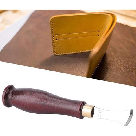 Strumento per goffratura e sagomatura dei bordi in pelle, spessore 2 mm, adatto alla lavorazione e alla piegatura della pelle, ideale per artigiani. (1/3)
