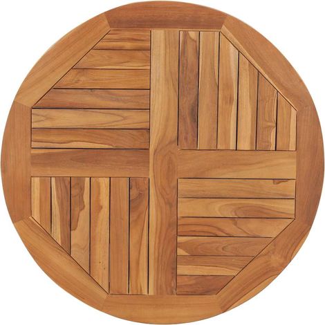 Maison Exclusive - Dessus de table Bois de teck solide Rond 2,5 cm 80 cm (1/5)