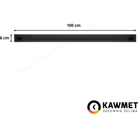Grille de ventilation 6x100 Loft Kawmet - Couleur noir