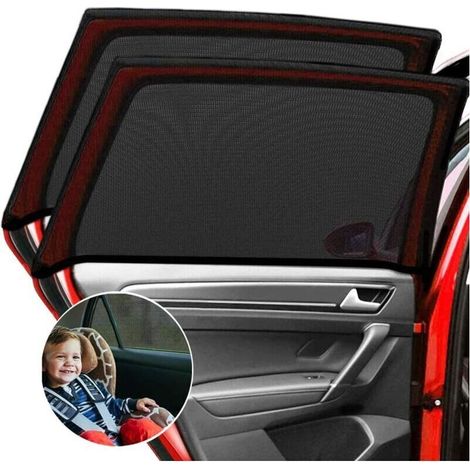 Pare Soleil Voiture, 2 Pièces Pare Soleil Chaussette,Protection Votre Voiture Arrière Contre Les Rayons UV nocifs,Universelle pour Voiture Pare-Soleil pour Bébés, Enfants et Animaux de Compagnie, Noir