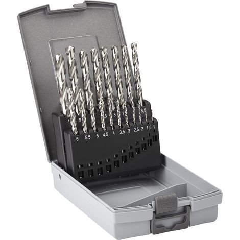Spiralbohrer-Set 19-tlg. Ø 1-10 mm HSS-G DIN 338N, 135° Premium Metallbohrer in Profi-Qualität von SOTECH (1/3)