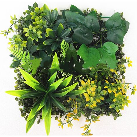 Anti-UV Écran de Plantes Artificielles 25x25cm - Décoration Murale Moderne - Gazon Synthétique pour Tous Espaces (1/4)