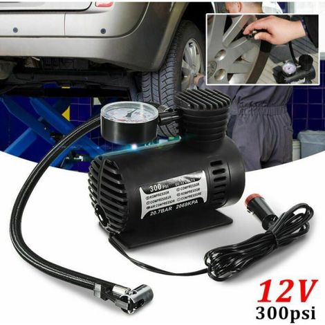 Mini Pompe De Gonflage - 12 V - 300 PSI - Pour Voiture Moto Vélo - 1 Pièce (1/4)