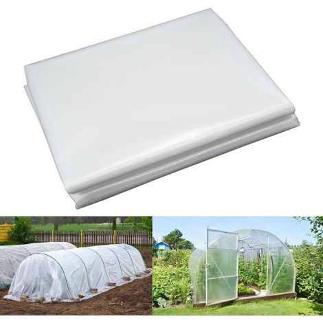 CCYKXA m x 6 m Gewächshausabdeckung, transparente Kunststoffplane, Tunnelgewächshausabdeckung, extra dicke, durchsichtige Polyethylenfolie für den Gartenanbau, Folientunnelabdeckung für Gemüse und To (1/4)