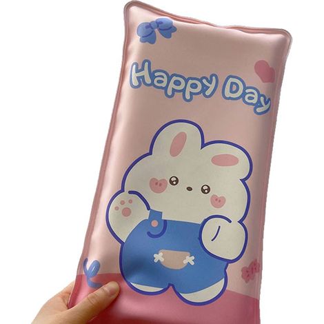 Coussin rafraîchissant multifonctionnel remplissable d'eau, motif lapin mignon, tapis de chaise pour enfants, fond rose, tapis de chaise à motif lapin mignon, tapis de chaise pour enfants (1/5)
