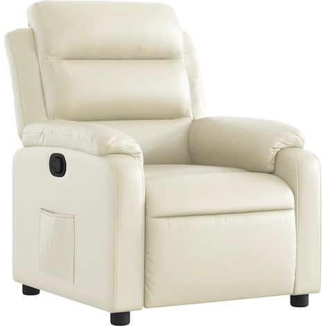 Maison Exclusive - Sillón reclinable de cuero sintético crema (1/5)
