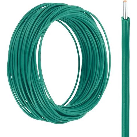Câble solide 22 Gauge 50FT 300V 22 AWG Câble électrique cuivre PVC 80 degrés haute température Câblage interne pour installations fixes Appareils d'intérieur Vert (1/5)