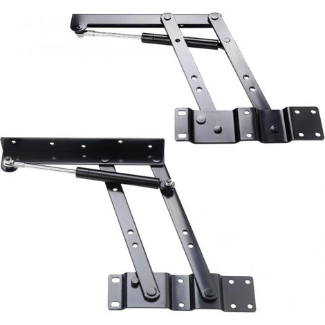 (Noir, Style 1) Charnière de table basse relevable 2 pièces, mécanisme de table basse relevable robuste, charnière à ressort de table basse relevable (1/5)