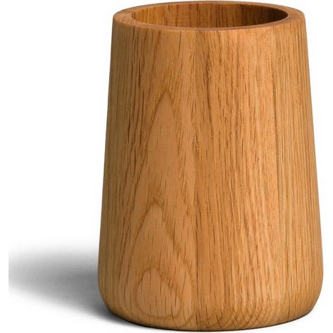 Porte-Brosse à Dents en Bois de chêne Ø 8 x 10,5 cm (1/5)