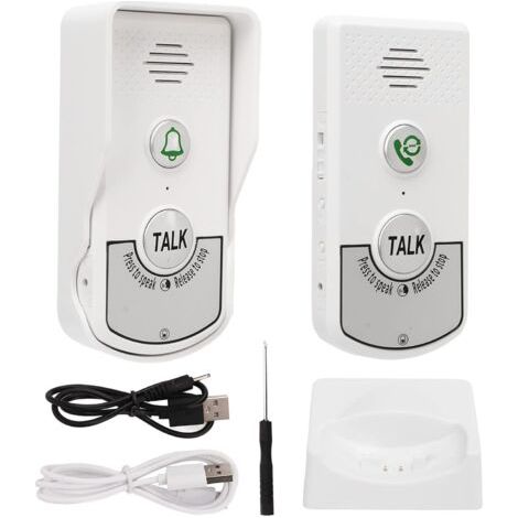Sonnette Sans Fil, 1000 Mètres Sonnette de Porte Étanche Carillon Electronique, Sonnette D'interphone Sans Fil,Carillons électroniques Intelligents Rechargeables,1 Récepteurs -ANPVIZ (1/5)