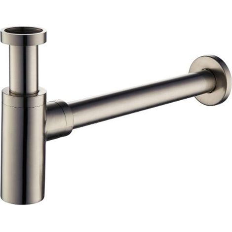 Sifone arredo tondo alto effetto inox spazzolato 1"1/4 Tecom