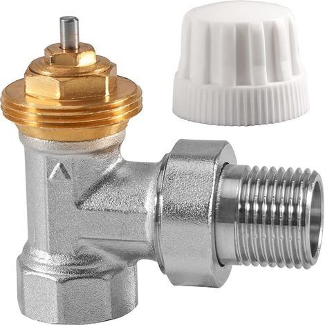 Vanne thermostatique G1/2 en laiton - Raccord de retour 1/2" - Valve de radiateur 1/2" - Valve de radiateur pour un contrôle précis de la température (1/4)