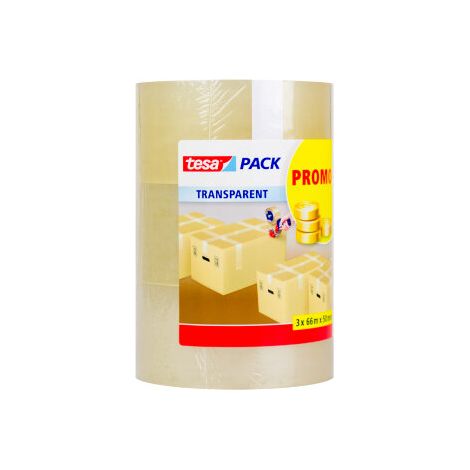 tesapack standard transparant 3 x 66m:50mm (1/4)