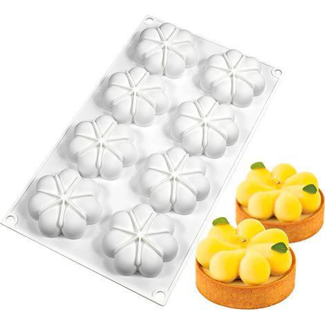 Stampo in silicone a forma di petalo per torte, stampo rotondo in silicone per mousse, stampo per dolci, stampo fai da te, torta a cubetti di ghiaccio, torta al cioccolato, pasticcini al cioccolato. (1/4)