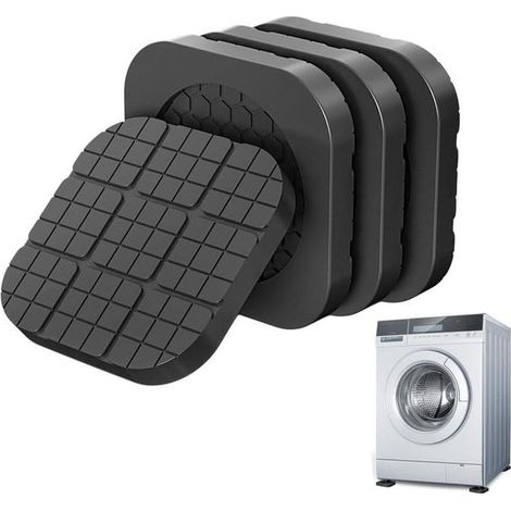 Lot de 4 pieds anti-vibrations pour machine à laver, amortisseurs anti-vibrations et anti-mouvement (1/5)