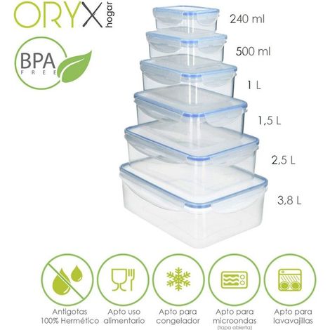 ORYX Set di contenitori rettangolari in plastica per guarnizioni (6 pezzi) (1/5)