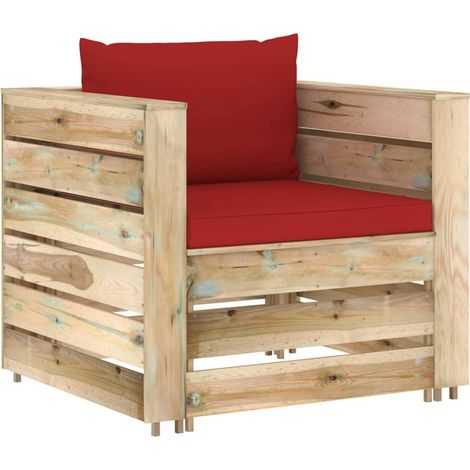 Maison Exclusive - Set Salotto da Giardino 2 pz con Cuscini Legno Impregnato Verde